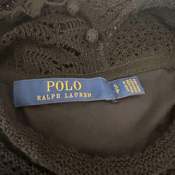 Ralph Lauren Black pointelle-stitched crochet maxi dress boho goth - Picture 9 of 9